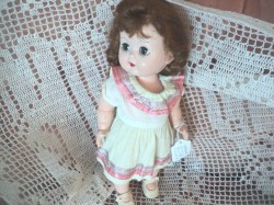 10''  OR 8" CHOICE UNMARKED GINNY BENT KNEE WALKER HARD PLASTIC DOLL, AUBURN  PIGTAILS
